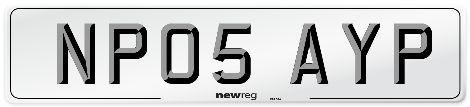 NP05 AYP Number Plate from New Reg